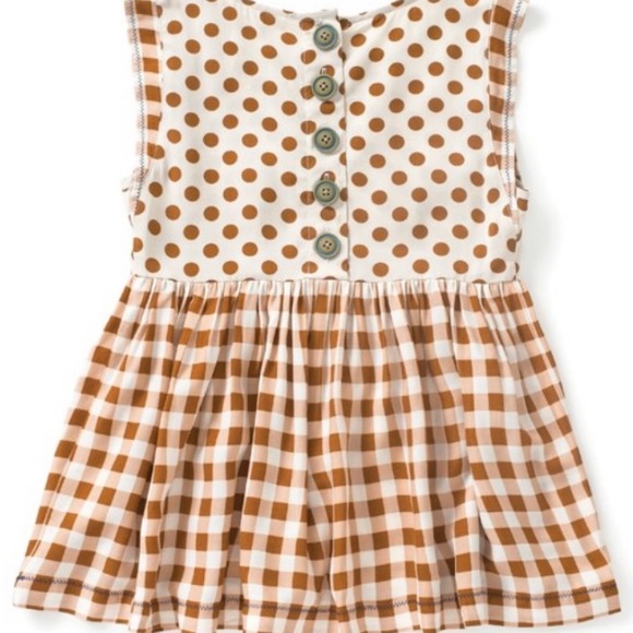Brand New Matilda Jane Brown & White Dot & Check Sleeveless Practice Band Top - Picture 2 of 3